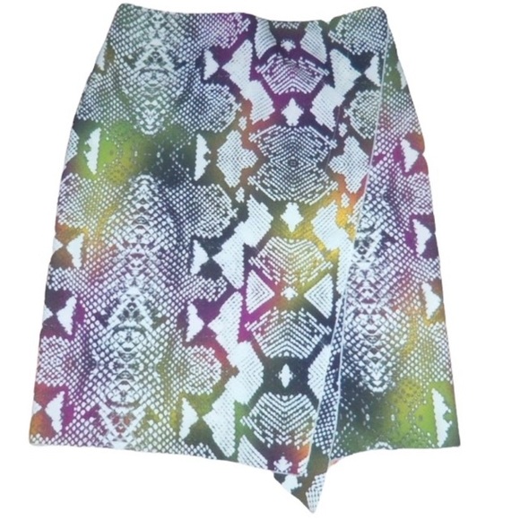Worthington Snakeskin Colorful Print Stretch Skirt - Women’s Size 10 - Picture 1 of 9